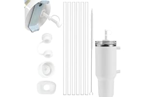BOPRKTM 6 Pezzi Cannucce per Stanley Cup Accessori Compatibile con Stanley Cup con 1 Spazzola per la Pulizia e 3 Tappi a Prova di Perdite Adatto per Stanley 20/30/40 Oz