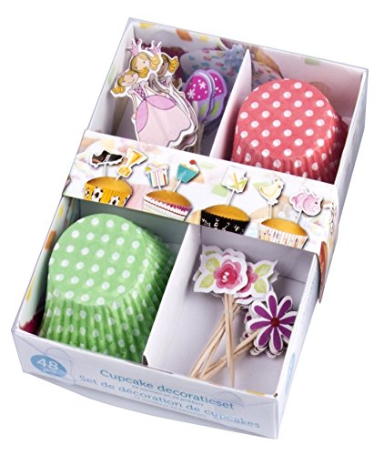 48-teiligiges Muffin und Cupcake Deko Set – Prinzessin