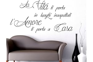 GUANGMU Scritte Adesivi Murali Frasi Italiano - Nero Frasi Farfalle Adesivo da Parete per DIY Casa Cucina Camera da Letto Adesive per Pareti Soggiorno Ufficio Decorazione Murale