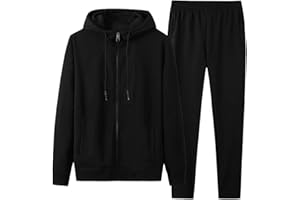 amropi Tuta Uomo Felpa con Cappuccio e Lunghe Pantaloni Tute da Ginnastica Full Zip Sportiva