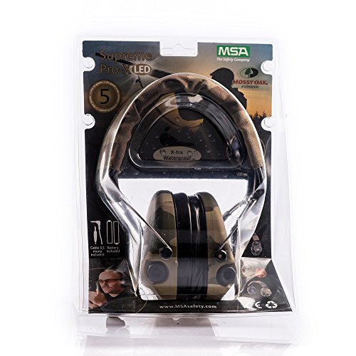 MSA Sordin Supreme Pro X mit integrierter LED Lampe – Aktiver Profigehörschutz, inkl. superbequeme Gelkissen / Camo-Edition / AUX-Eingang - 7