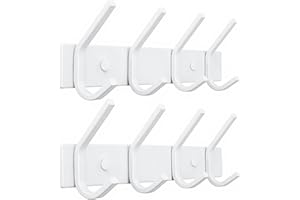 JOLY FANG Appendiabiti da Parete, Ganci Appendiabiti da Muro Moderno in Acciaio Inox, Attaccapanni Montato da Parete per Giacche per Giacche, Cappelli, Sciarpe (4 Ganci 2pcs, Bianco)