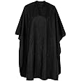 DIVINA VITAE Professional Barber Cape Unisex Hairdressing Gown with Snap Closure, Adjustable Hair Cutting Cape Waterproof Hairdressers Cape for Hair Styling Cuts and Coloring Styling(Black)