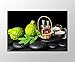 Produktbild deinebilder24 - Kunstdrucke gerahmt - 70 x 110 cm - Wellness Spa Bergamotte Zitrus Minze Kerzen und einer Flasche aetherisches Oel