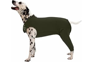 MHaustlie Dog Recovery Suit for Hind Legs, Anti Licking Dog Rear Leg Sleeves, Cone Collar Alternative(Green, 3XL)