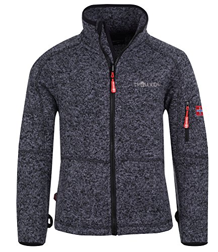 Trollkids Kinder Fleece-Jacke Jondalen, Schwarz, Gre 152