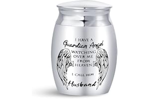 LSxAB I Have A Guardian Angel Cremation Husband Urn for Human Ashes Memorial Small Adult Funeral Share Mini Urns Keepsake