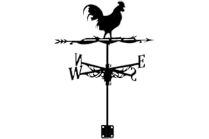 LOVIVER Dachmontage Hahn Wetterfahne Wetterfahne Vintage-Stil Windrichtungsanzeiger Kopf nach unten Hahn für Yard Garden Outdoor Decor Ornament