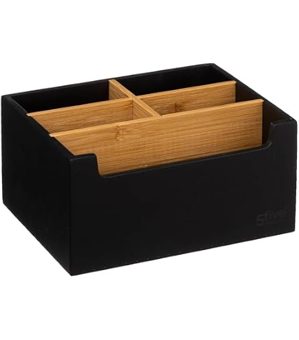 Organisateur De Tiroir 5 Pièces Noir - Séparateurs à Cases Pour Bijoux, Chaussettes, Maquillage - Protection Douce - 2
