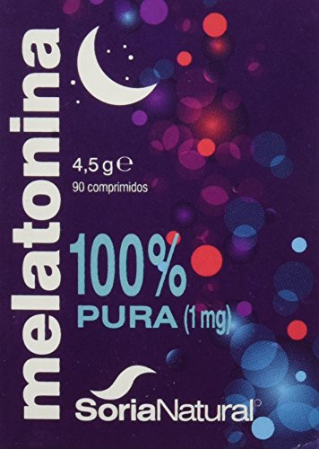 Soria Natural - Melatonina - Complemento alimenticio - Regulacion del sueño, insomnio - 90 comprimidos - Jet-lag - Antiedad (PACK 1)