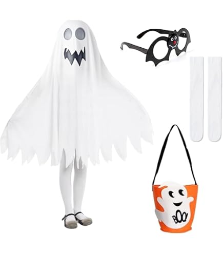 W Widmann Kinderkostüm Geist - Mit Umhang Und Kapuzenmaske, Größe 158 Cm, Ideal Für Halloween Und Karneval