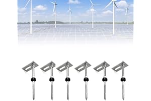 NUZEKY Stockschrauben M10, 6 Stück 200mm Stockschrauben mit Adapterplatte M10 Edelstahl Stockschrauben PV Anlage PV Montagesystem Set für Photovoltaik Solarbefestigung