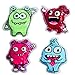 Produktbild Kühlakku 4er Set kleine Monster mit Kühlgel für Kinder+60 Ministicker | einfach in Kühlschrank o. Mirkowelle für Erste HIL. kalt + warm | Kühlpad Kühlkompresse Kühlakku Kühlpad Kältekissen Coolpacks