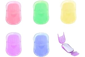 Ryaupy 5 Scatole 100 Fogli Sapone Portatili, Sapone da Viaggio Fogli,Saponette Monouso per Campeggio Escursionismo Barbecue