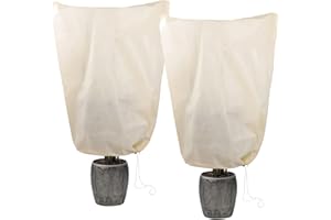 VANSHEIM Housse D'Hivernage pour Plantes Housse Hivernage Plante Protection Plantes avec Fermeture éclair et Cordes Serrage pour Arbres,Plantes en Pot,Arbustes,Fougères 80x100cm 2 Pack