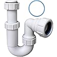 Universal Adjustable Swivel P Trap with Anti-Slip Ring, Telescopic Sink Trap, 40mm (1.1/2") Multi-fit Sink Waste Kit, BS EN2574-1 Compliant Waste Pipe U Bend