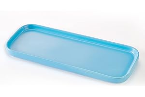 COSYCORNER Ceramic Bathroom Tray,Kitchen Sink Organizer Tray,Cosmetics Holder (Blue)