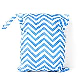 Wickeltaschen Wasserdichte Reißverschluss Tasche Waschbar Wiederverwendbare Windeltasche Blaue und weiße Ripple Muster - 3