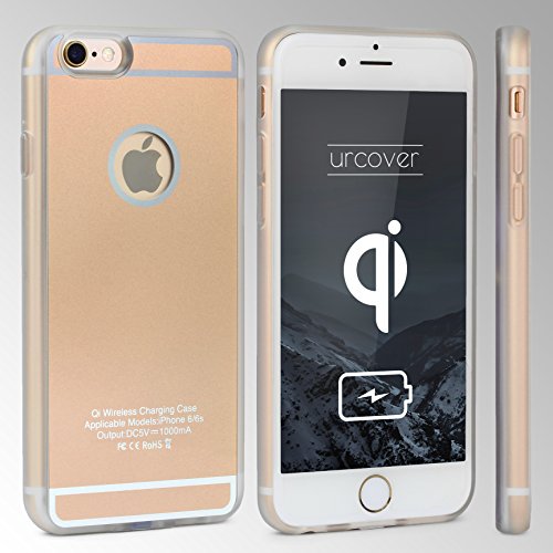 URCOVER   Funda de Carga Inal  mbrica   PREMIUM   Apple iPhone 6 Plus   6s Plus   Receptor Qi Integrado   Oro   Backcase Cargador Carga Rapida Bumper Case Cover en TPU