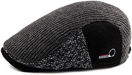 FOOKREN Winter Mens Flat Cap Style Knitted Wool Irish Warm Hat (5 Colors,55-60cm) (Grey-02)