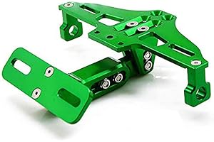 QJY-MOTOR PART-STORE Universal Moto Soportes de Portamatriculas para Z650 Z750R RR Z800 Z900 Z250 Z1000 Ninja 250 300 400 500 650 ZX-10R 6R 12R ER6N ER6F-Verde