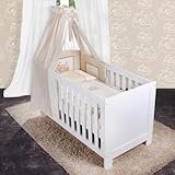 8-tlg. Bettsetpaket Sleeping Bear in beige inkl. Himmelstange, Decke und Kissen