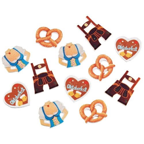Holz-Deko-Konfetti "Oktoberfest" gemischtes Design - ca. 2,2 cm - 12 Stück/Paket