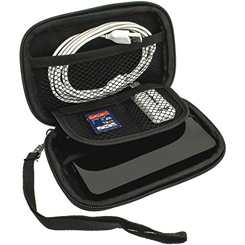 igadgitz Schwarz EVA Hart Tasche Schutzhülle für Toshiba Canvio Plus, Basics 500GB 750GB 1TB 2TB 3TB, Aeromobile 128GB & Store.E Aviv TV Kit 1TB Tragbare Externe Festplatte Etui Case Cover - 2