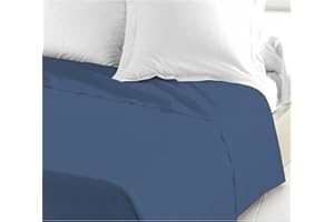 Home Linge Passion Bettlaken aus 100% Baumwolle, Blau, 240 x 300 cm