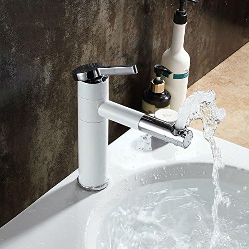 ZHFC- -White faucet, white paint, bathroom faucet, heightening, 360 pot mouth, revolving container, sink, toilet faucet, bibcock, torneira,B
