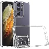 Case Compatible with Coverzone Galaxy S21 Ultra Transparent Z-Coss GlassElegance TPU Full Protection Back Cover Transparent Color