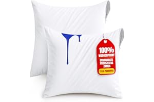 Utopia Bedding Wodoodporna poszewka na poduszkę z zamkiem błyskawicznym, ochraniacz na poduszkę, poszewka z certyfikatem Oeko-TEX (biały, 40 x 40 | 2 szt)