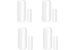 PUUPAA für Tuya WLAN-Türsensor, intelligenter Türflügelsensor mit Magnetsensor, Alarm mit Benachrichtigung, App-Steuerung, Sicherheitstür, Kontaktsensor, WLAN, 4 Stück