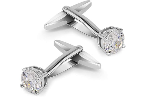 Mr Van Boutons de manchette en cristal Swarovski blanc scintillant pour homme - Style élégant