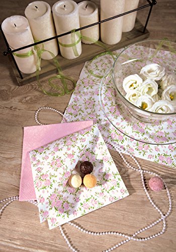20 Servietten Little Roses – Kleine Rosen / Blumenmuster 33x33cm - 2