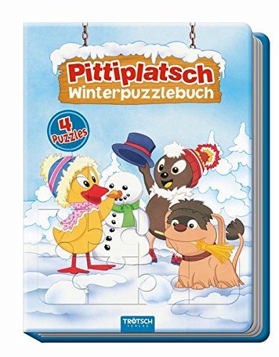 Preisvergleich Produktbild Winterpuzzlebuch "Pittiplatsch": 4 Puzzle mit Farbvorlage