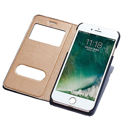 iPhone 7 H  lle DWaybox Foldable Stand Feature mit View Window Folio Schutzh  lle Slim Luxury Echt Leder H  lle f  r Apple iPhone 7   iPhone 8 4 7 Inc