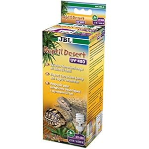 JBL ReptilDesert UV 480 Energiesparlampe für kleine Wüstenterrarien Hoher UV-Anteil, 23 W, E 27