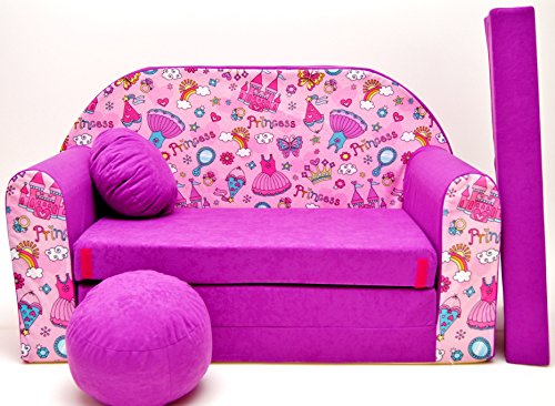 M35 Children's Fold-Out Sofa Couch Sofa Mini 3 in 1 Baby Set + Child Seat and Seat Sofa Cushion/Mattress
