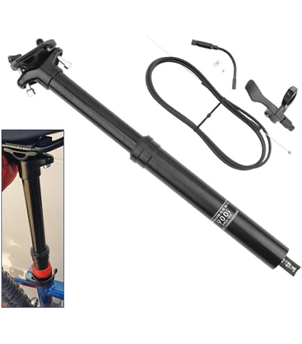 Tige De Selle Télescopique Vélo 31,6 Mm – Débattement 100-170 Mm Réglable, Passage Interne, Commande Par Câble – Confort Tout Terrain