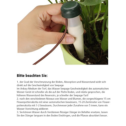 KING DO WAY Automatisch-Bewässerung Wasserspender Tropfer für Topfpflanzen Zimmerpflanzen,aus Keramik & PP Kunstoff | 10 Stück - 5