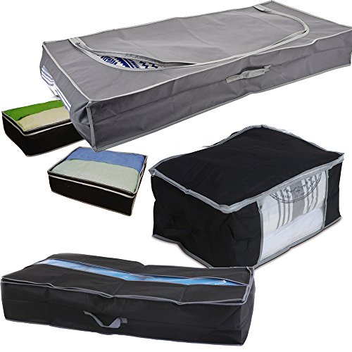 JEMIDI Aufbewahrungstaschen für Bettdecke Unterbettkommode Unterbett Tasche Aufbewahrung Kasten Bettkasten ca. 97cm x 50xm x 19cm (1 Stück) - 2