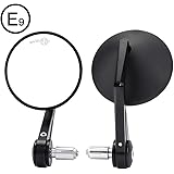 Lenkerendenspiegel Motorrad, 2 Stück Motorrad Spiegel mit E Prüfzeichen, CNC Spiegelstange, 360°drehbarer kompatibal für Scoo