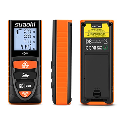 SUAOKI D8 Laser-Entfernungsmesser 0.2~40M ,+/- 2mm Messgenauigkeit , Laser Distanzmessgerät mit LCD Display Entfernungsmessergerät - 8