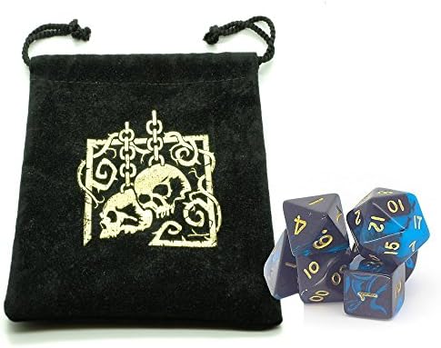 Skully Dice Bag WITH dice set: (Oblivion Blue)