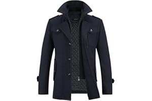 YOUTHUP Cappotti per Uomo Giacche di Lana Elegante Trincea Cappotto Invernale Regular Fit