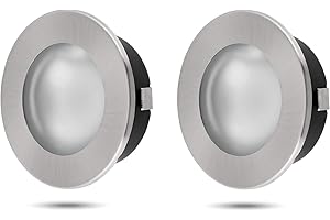 ADAKAT Zestaw 2 sztuk, w pełni metalowy reflektor do zabudowy G4 12 V, szklana pokrywa, montaż 60 mm