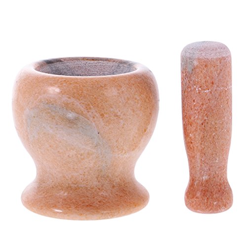 MagiDeal Marmor Mörsel und Stößel, Küche Gewürzmörser – Orange - 6