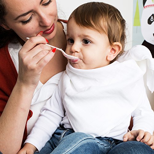 Emma & Noah Mullwindeln, 10er Pack, 100% Baumwolle, Oeko-Tex 100, kochfest 90°C, 70 cm x 70 cm, kuschelig weiche Baby Spucktücher, Farbe: Weiß, ideal als Mulltücher, Stoffwindeln, Molton-Tücher, Stilltuch, Schmusetuch - 5