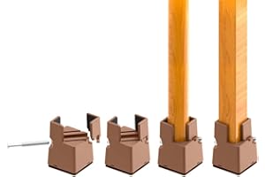 RCHYFEED Verstellbare Betterhöhung Möbelerhöhung 5 cm mit Schraubklemme, Betterhöher 2 Zoll Schwerlast Stuhlerhöhungen, 4 Stück Möbelerhöher für 0,8-1,6'' Breite Quadrat & Runde Stuhlbein, Braun